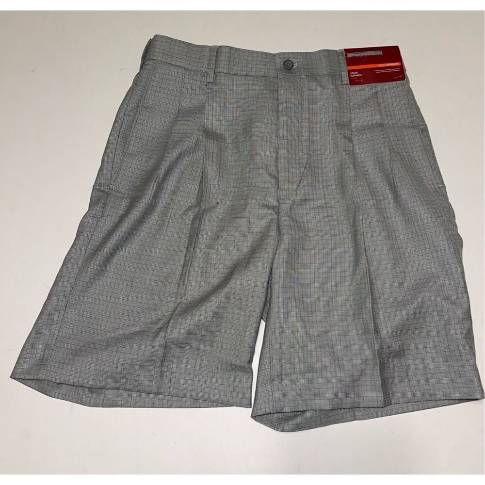 Louis Raphael Rosso‎ Seersucker Cotton Shorts Striped Light Gray Men's Size 32